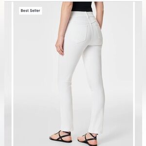 Best Selling Flattering Spanx Straight Leg White PullOn Jeans Perfect Condition